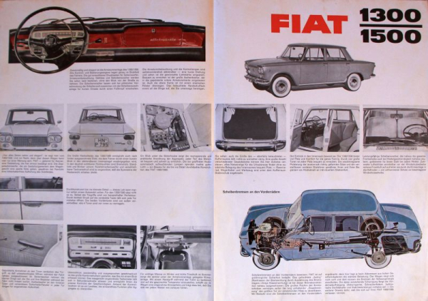 Fiat 1300 - 1500 Modelprogram 1962 Carbrochure (10228)
